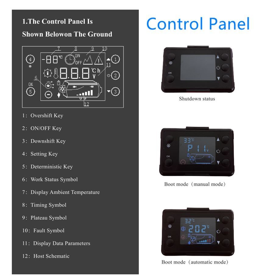 Control panel of electric truck diesel heater Control panel of electric truck diesel heater