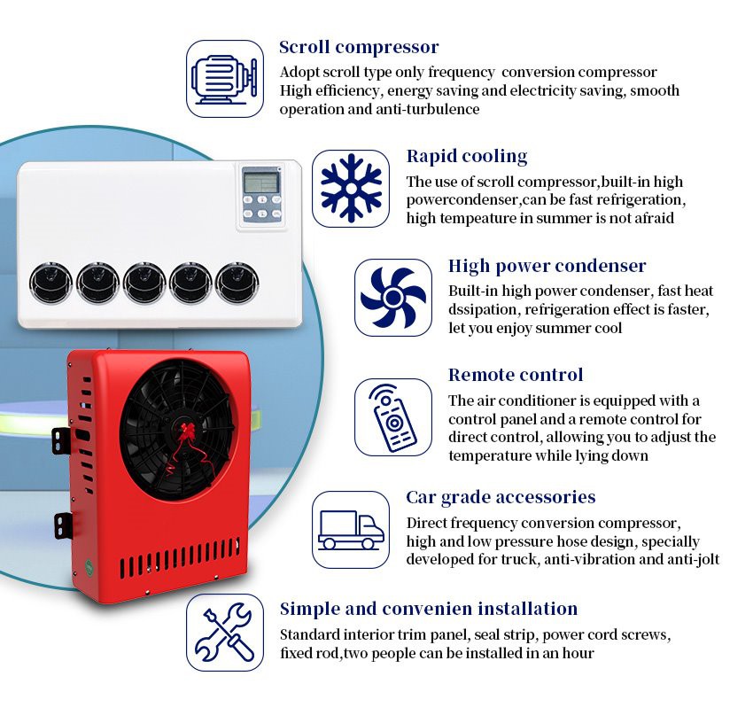 details of 12v truck ac